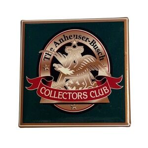 VTG Anheuser-Busch Pin Green Square Budweiser Collectors Club Logo Badge 2 Inch